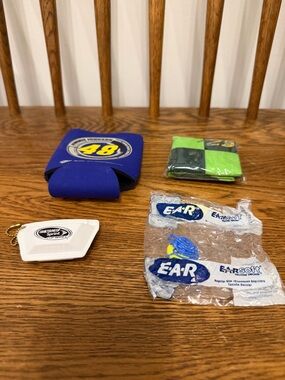 NASCAR Fan Souvenir Lot - Jimmie Johnson #48 Can Koozie, Ear Plugs, Keychain